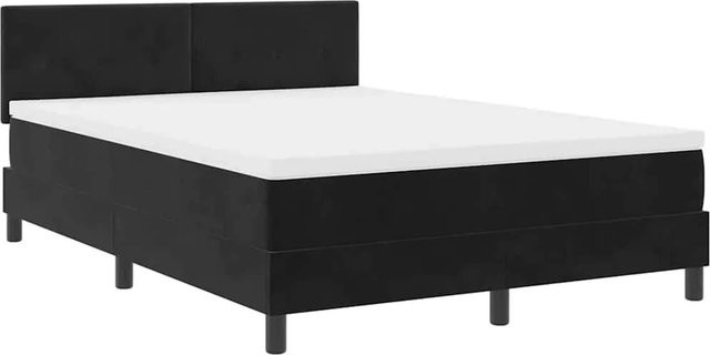 vidaXL LED Boxspringbett mit Matratze Schwarz Samt B/T/H: 160 x 200 x 163 cm - Bild 1
