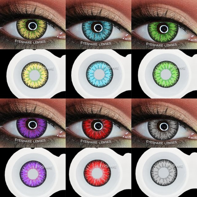 Eye share Farbkontaktlinsen farbig, blau, 2 Stück - Bild 1