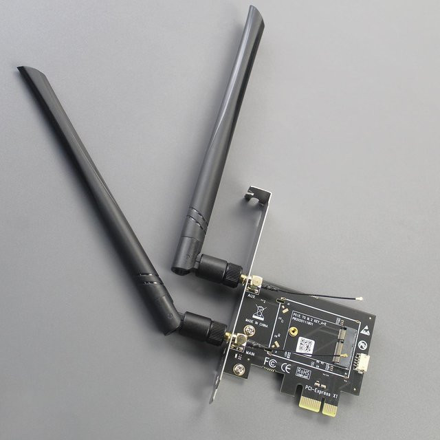 M.2 E-Key zu PCIe WLAN-Adapter für WiFi 7 und Coral TPU Module in Schwarz - Bild 1