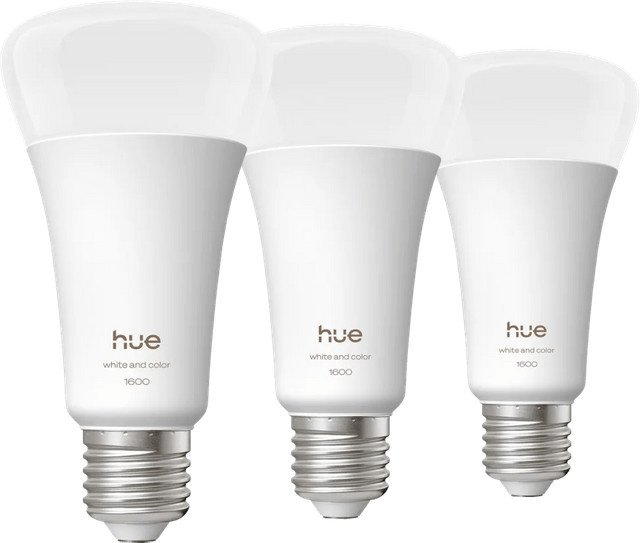 Philips Hue A67 White & Color LED Smart Bulb E27, 1.600 lm, dimmbar, 3er-Pack - Bild 1