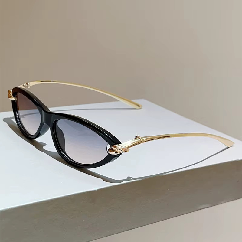 Salutami Sonnenbrille Cat-Eye, Metall, Vollrand, Damen, Blau-Rosa Farbverlauf, Schwarz - Bild 4