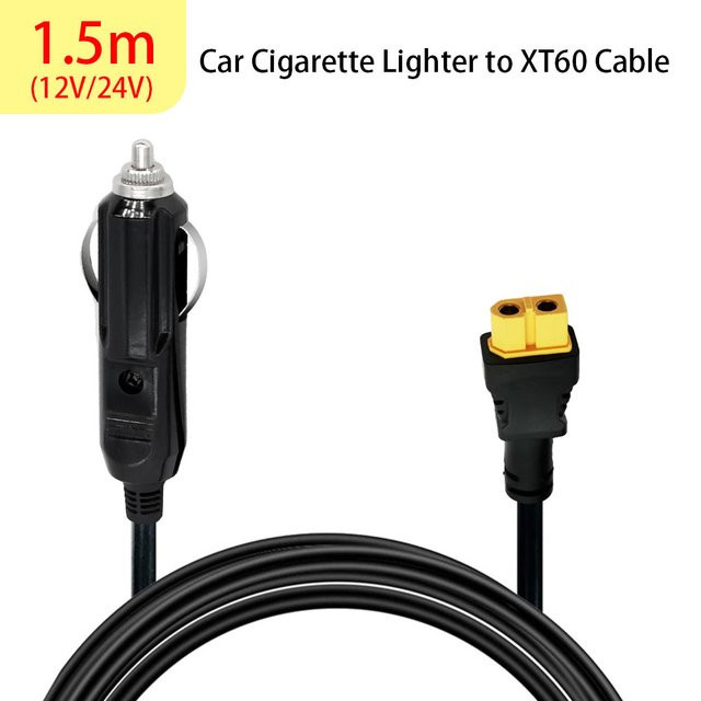 Universal Auto Zigarettenanzünder auf XT60 Ladekabel für 12V 24V, 1,5 m Länge, Schwarz - Bild 1