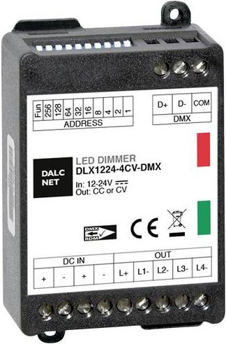 Dalcnet DLX1224-4CV-DMX Dimmer 4-Kanal in Schwarz - Bild 1