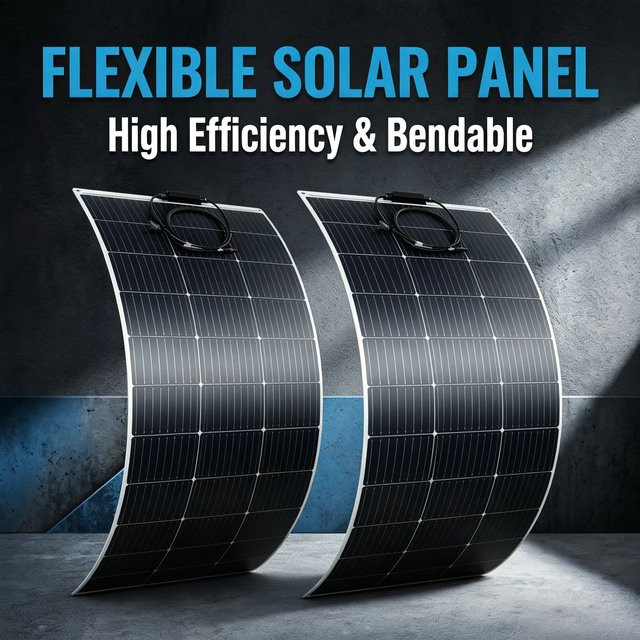 JINGYANGPV 2er Set Flexible Monokristalline Solarmodule 250W (2x 125W) 12V PV-Module in Schwarz für Wohnmobile, Camping und Gartenhäuser - Bild 1