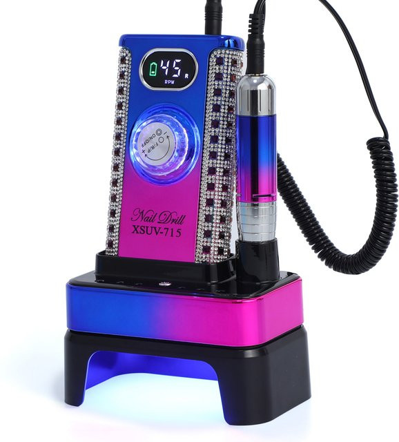 TIMISSFOX Nagelbohrmaschine mit LED-Lampe und Ladestation, Unisex - Bild 1