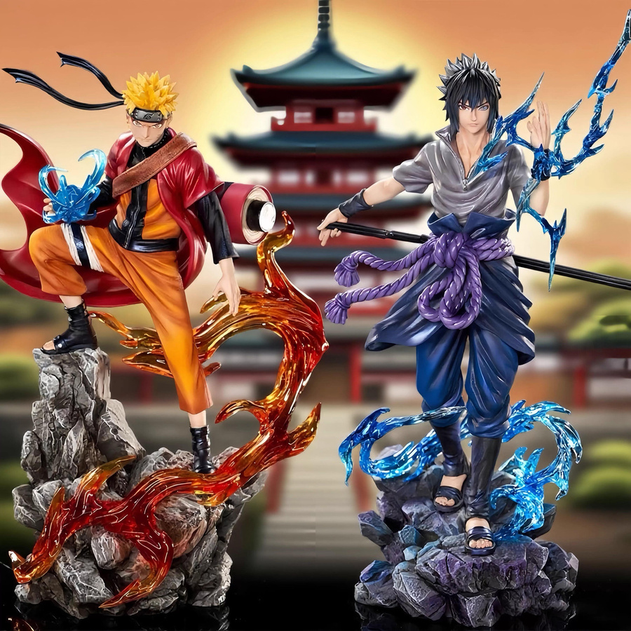 Yiran toy 1 Naruto Action Figur Uzumaki Naruto Uchiha Sasuke PVC Statue 27cm - Bild 2