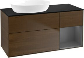 V&B Waschtischunterschrank Finion Wandbeleuchtung in Walnuss, B/T/H: 120 x 50,1 x 50,1 cm - Bild 1
