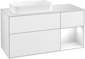 V&B Waschtischunterschrank Finion mit Wandbeleuchtung, Farbe Weiß lackiert, Breite: 120 cm, Tiefe: 50,1 cm, Höhe: 50,1 cm - Bild 1