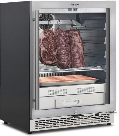 VEVOR Trockenreifekühlschrank für Fleisch und Steaks in Silber, 45 kg Kapazität mit präziser Temperatur- und Feuchtigkeitskontrolle - Bild 1