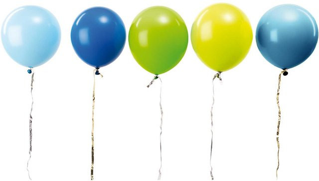 Rico Design Luftballon Mix in Blau, Grün und Aqua aus Naturkautschuklatex, Durchmesser: 30 cm, 12 Stück - Bild 1