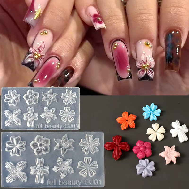 KuZHEN Nagelform Silikon, Blumen Design Maniküre Schablone - Bild 3