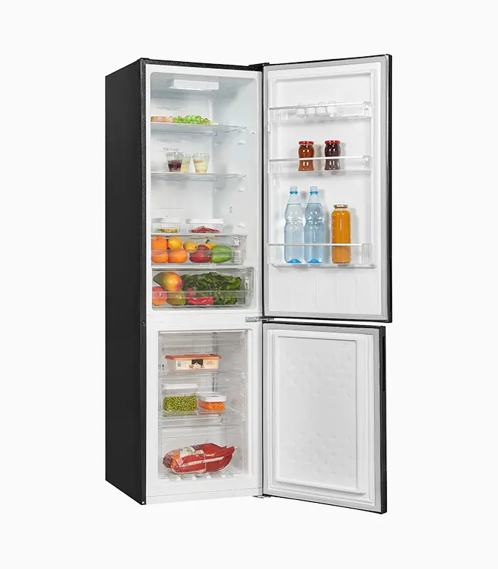 Exquisit Kühl-Gefrierkombination KGC265-50-NF-050E in Silver, No Frost, Freistehend mit Dynamic Cooling und LED-Innenbeleuchtung, B/T/H: 54,5 x 57,6 x 179,5 cm - Bild 2