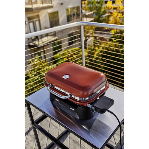 Weber LUMIN Compact Elektrogrill in Dunkelrot mit 2,2 kW Leistung und Grillfläche von 42 x 28 cm - Bild 5