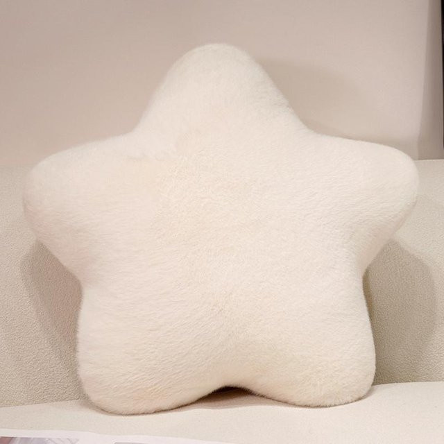 Dekoratives Sternkissen von Yiran toy in Weiß, weiches Plüschkissen für Kinderzimmer und Wohnzimmer, Durchmesser: 50 cm - Bild 1
