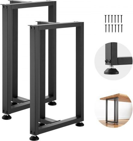VEVOR Tischkufen 2er-Set aus Kohlenstoffstahl in Schwarz, T-förmiges Tischgestell für Schreibtische und Esstische, H x B x T: 74,0 x 45,0 x 22,0 cm - Bild 1