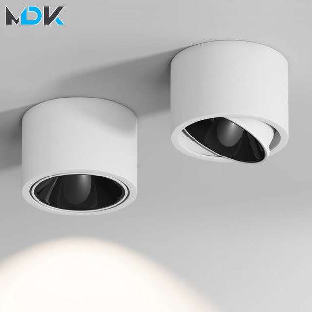 Teetealy LED Downlight Weiß, dimmbar und einstellbar, oberflächenmontiertes Deckenlicht für Innenräume - Bild 1