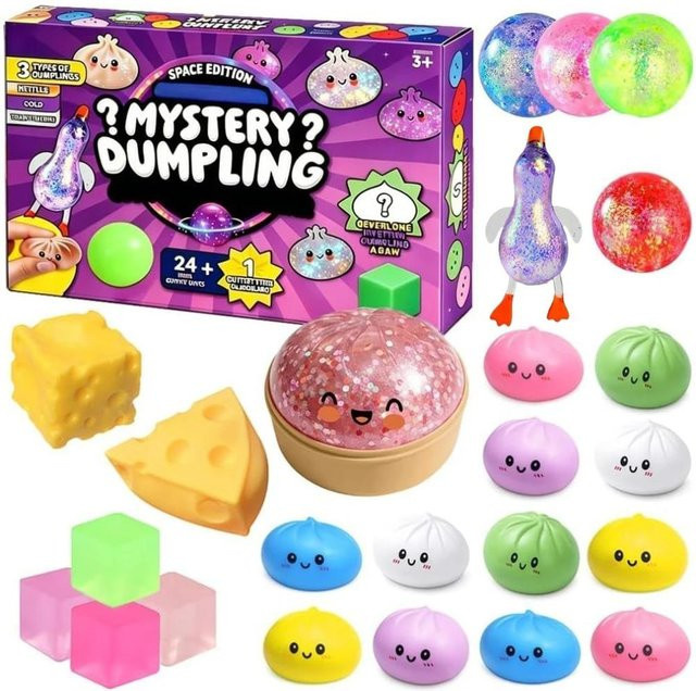 PRELEXT Knödel Squishy Adventskalender, 24 Stück, Weiche Geheimnis Überraschungsknödel - Bild 1