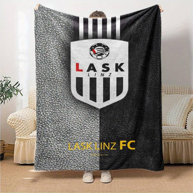 NuanSue Home Flanelldecke LASK LINZ LOGO in Schwarz, B/B: 130 x 150 cm - Bild 1