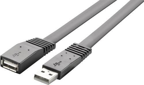 Renkforce USB 2.0 Kabel mit USB-A Stecker und USB-A Buchse, Schwarz, Länge: 1,00 m - Bild 1
