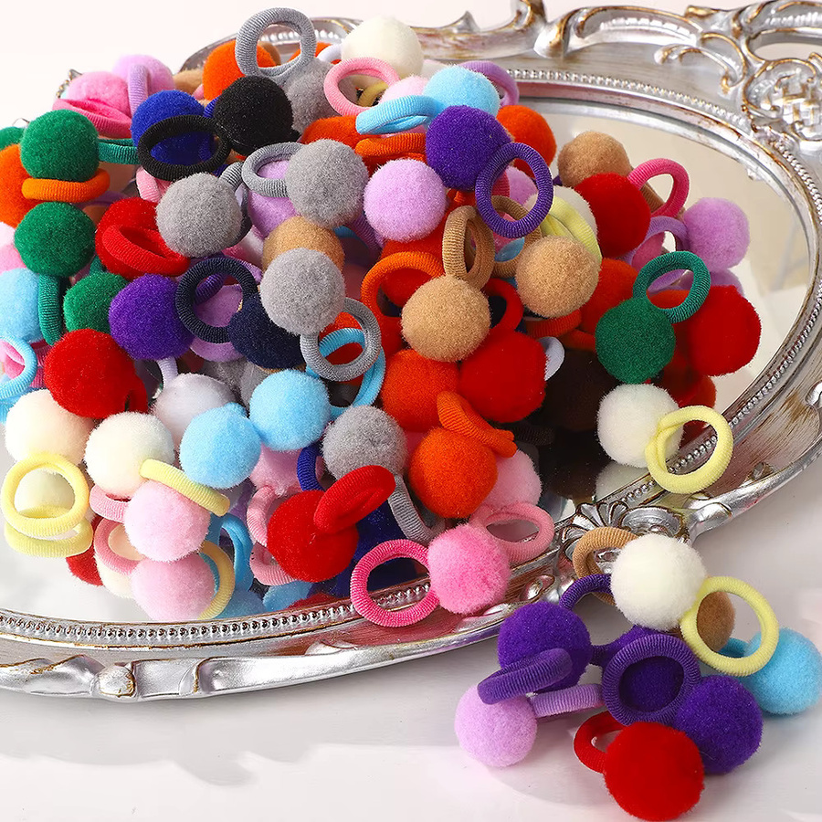 HAHAYL Scrunchies mit Plüschball, 20 Stück, Kinder - Bild 4