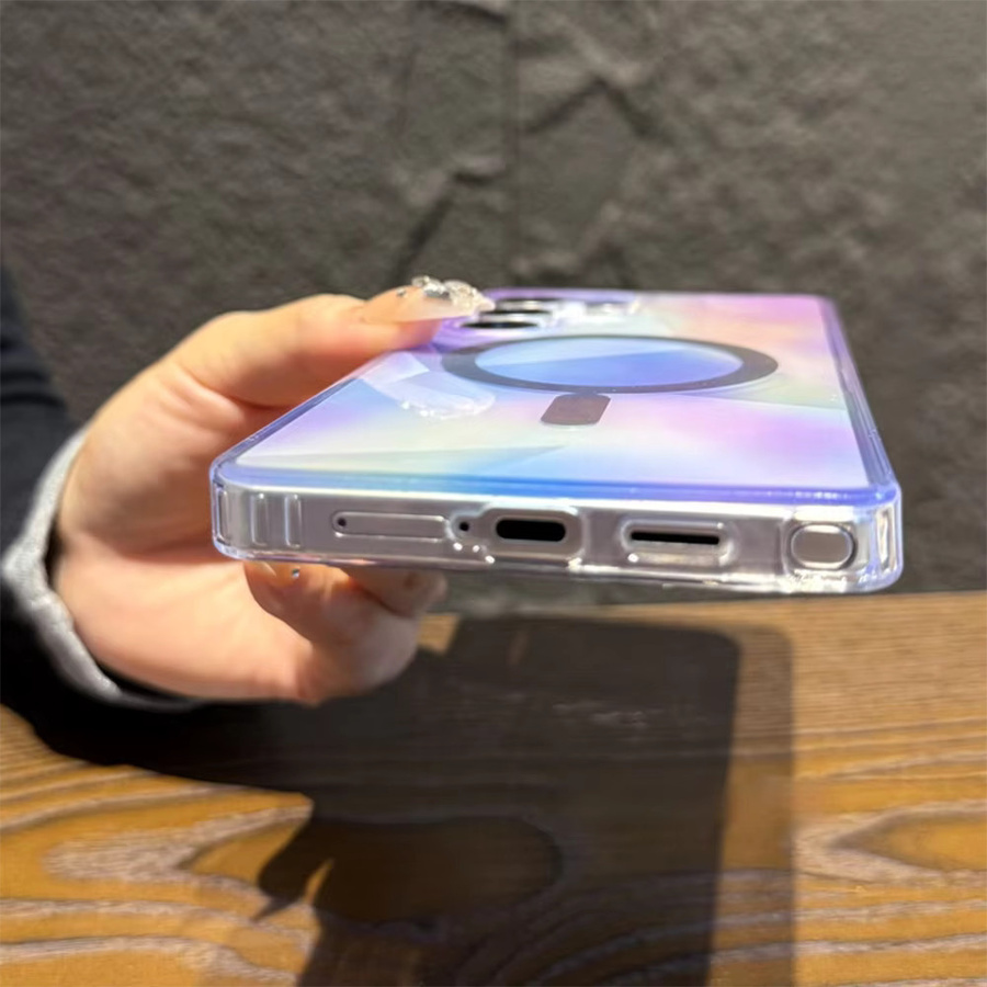 Transparente Magnetische Handyhülle mit Farbverlauf für Samsung Galaxy S26 S25 S24 Ultra Plus, MagSafe kompatibel, Stoßfest, Multicolour/Braun - Bild 4
