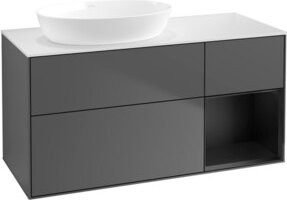 V&B Finion Waschtischunterschrank mit Wandbeleuchtung, Anthrazit lackiert, Breite: 120 cm, Tiefe: 50,1 cm, Höhe: 50,1 cm - Bild 1
