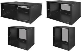 LogiLink Wandverteiler ECO 9 HE, schwarz (RAL 9005), mit Glastür und Zylinder, Breite: 48,30 cm - Bild 1