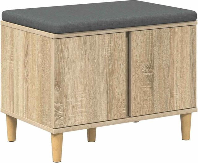 vidaXL Flurbank mit Kissen und Schuhregal in Sonoma-Eiche, B/T/H: 60 x 38 x 46 cm - Bild 1
