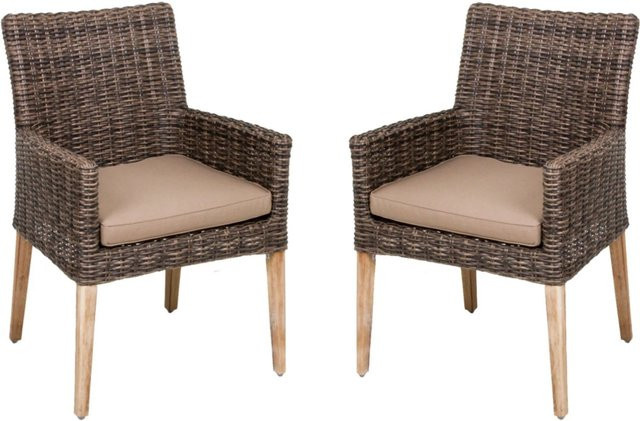 Armstuhl Norvell von Garden Pleasure aus Aluminium und Akazienholz in Braun mit Textilene-Geflecht, B/T/H: 60 x 64 x 89 cm - Bild 1