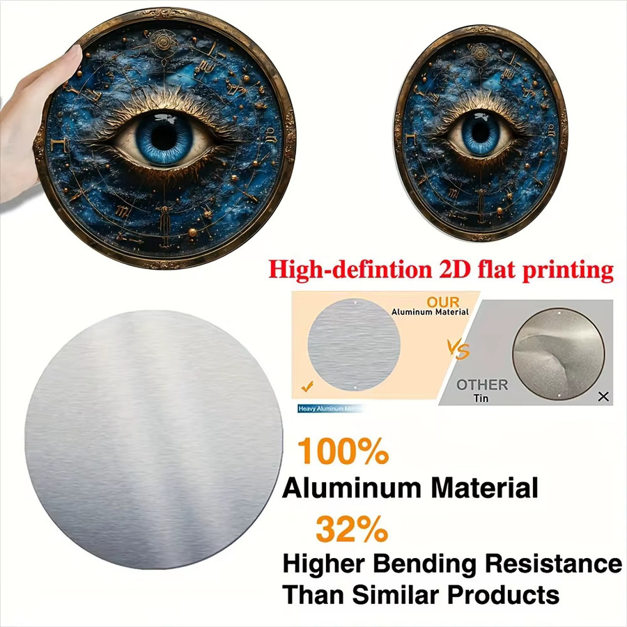 Potdemiel Rundes Metallschild mit Augenmotiv im Vintage-Stil, Durchmesser: 20 cm - Bild 3