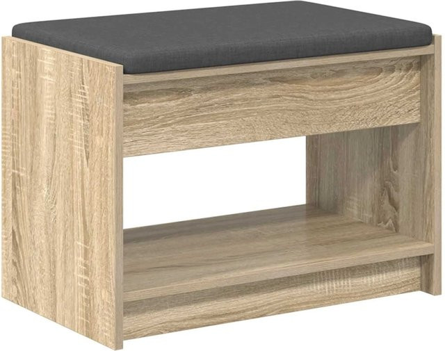 vidaXL Flurbank mit Kissen und Schuhregal in Sonoma-Eiche, B/T/H: 63 x 38 x 45 cm - Bild 1