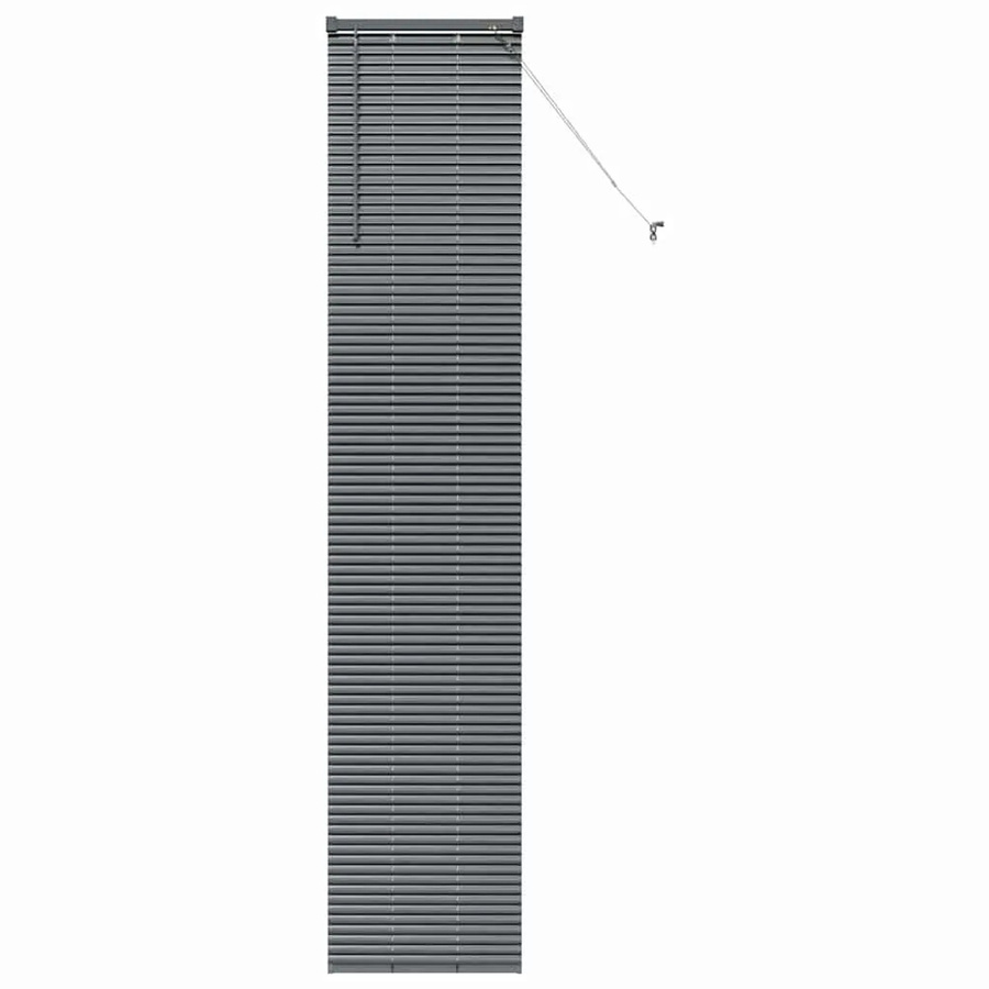 vidaXL Balkenjalousien mit Vorhängen aus Aluminium in Dunkelgrau, B: 220 cm, H: 50 cm - Bild 2