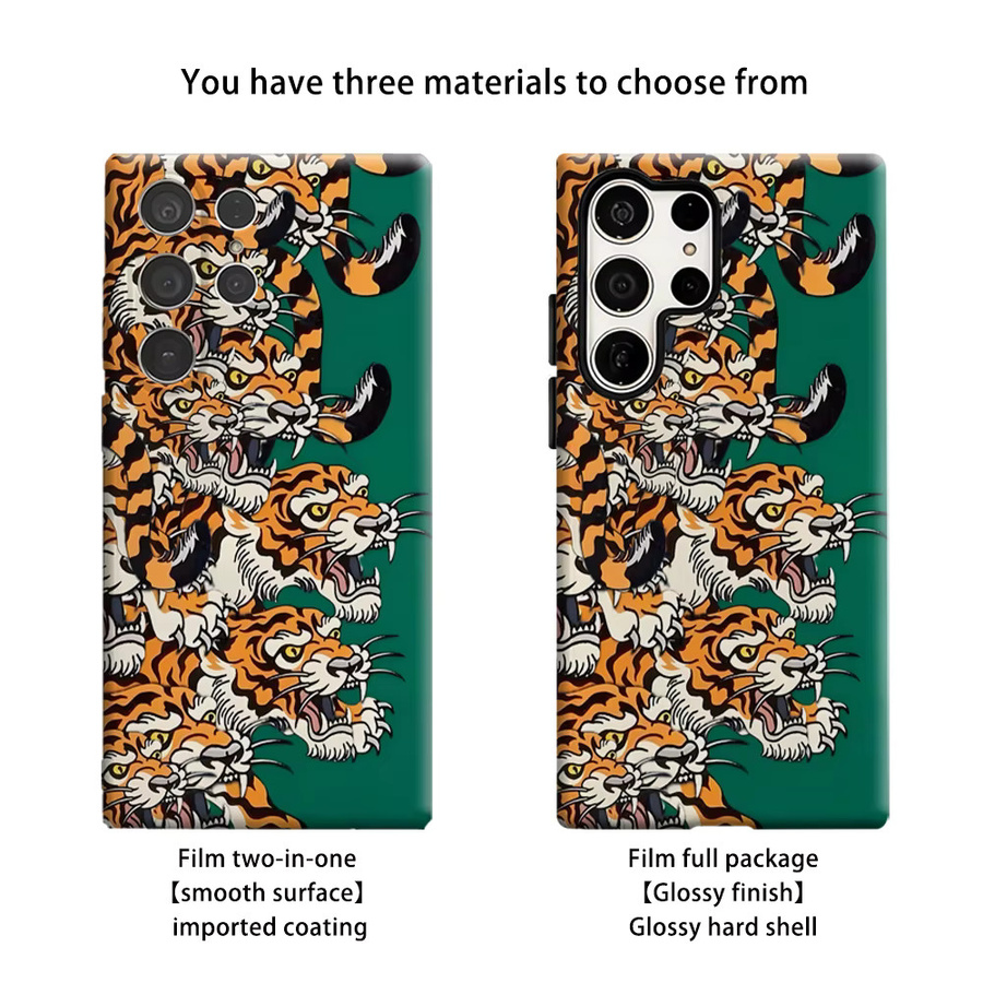 Potdemiel Handyhülle mit Tiger-Design für Samsung Galaxy S26 S25 S24 S23 Ultra Plus, stoßfeste Doppelschicht-Schutzhülle, mehrfarbig - Bild 2