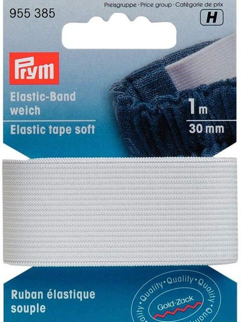 Prym Elastic Band weiches Gummiband weiß Breite: 30 mm, Länge: 1 m - Bild 1