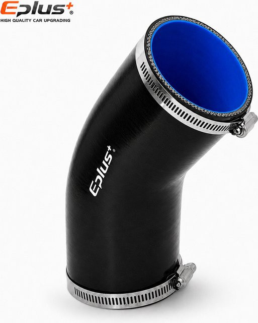 EPLUS Schwarzer Silikonschlauch mit 45-Grad-Winkel als universeller Auto-Luftansaugadapter und Ladeluftkühler-Turbo-Rohr-Adapter - Bild 1