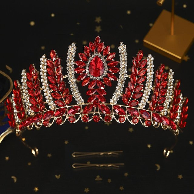 DIEZI Tiara Krone, Kristall, Gold, Damen - Bild 1