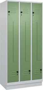 C+P Z-Spind Classic PLUS mit Sockel, 6 Fächer, Sicherheits-Drehriegel, grau/grün, H x B x T: 195 x 90 x 50 cm - Bild 1