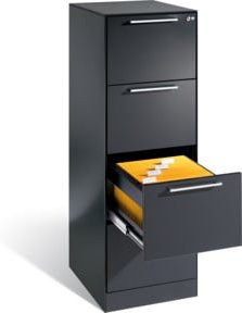 C+P Hängeregistraturschrank Asisto für Hängehefter DIN A4, 4 Schübe, einbahnig, Schwarzgrau, B/T/H: 60,0 x 44,0 x 131,0 cm - Bild 1