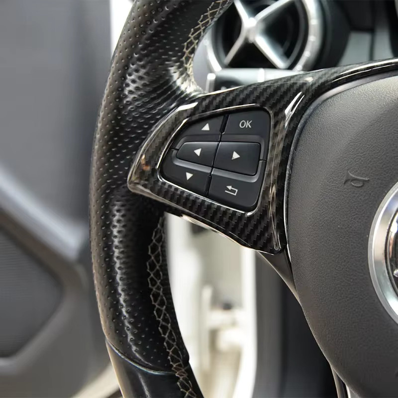 Lenkrad Rahmen Abdeckung in Carbon Faser Muster für Mercedes Benz C und E Klasse W205 W213 von metyoucar, Schwarz - Bild 4