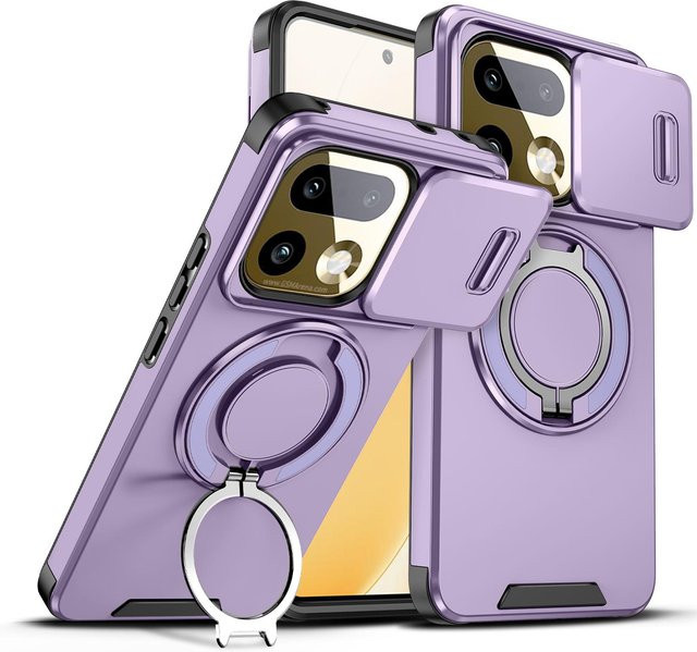 Realme 16 Pro Plus Handyhülle mit magnetischem Ring für MagSafe kabelloses Laden, Farbe: Purple - Bild 1