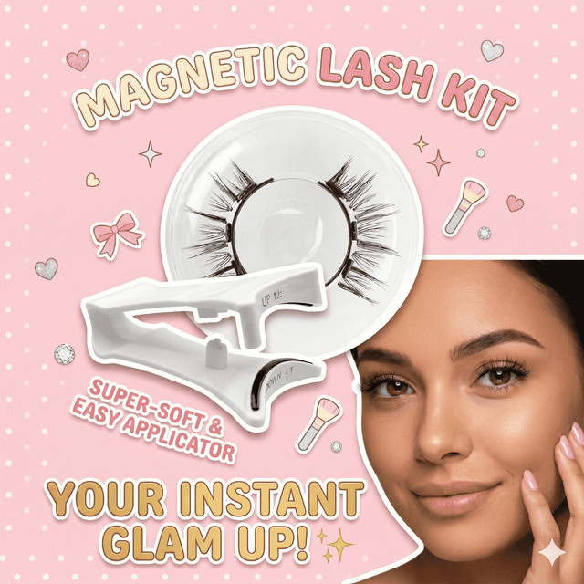 ORREUI Magnetische Wimpern, 1 Paar mit Wimpernapplikator, wiederverwendbar - Bild 1