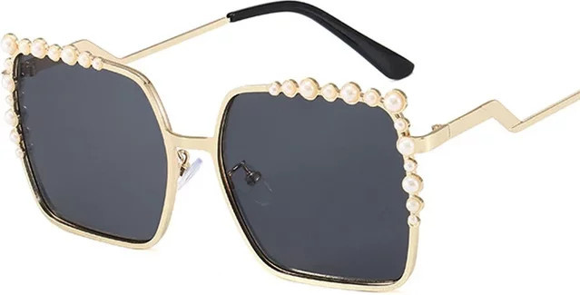 Sonnenbrille Square, Vollrand, Metall, Gold, Damen - Bild 1