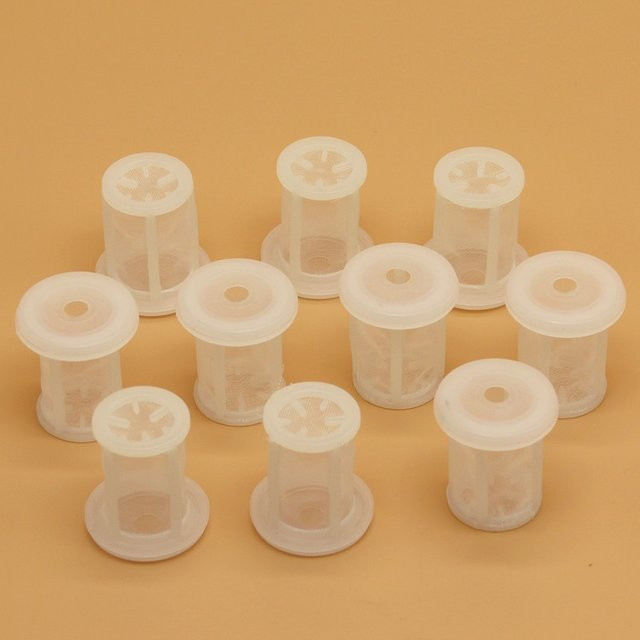10 Stück Nylon-Luft-Farbfilter für Suction-Spritzpistolen und HVLP-Sprühpistolen mit 8 mm Topf und Strohhalm - Bild 1