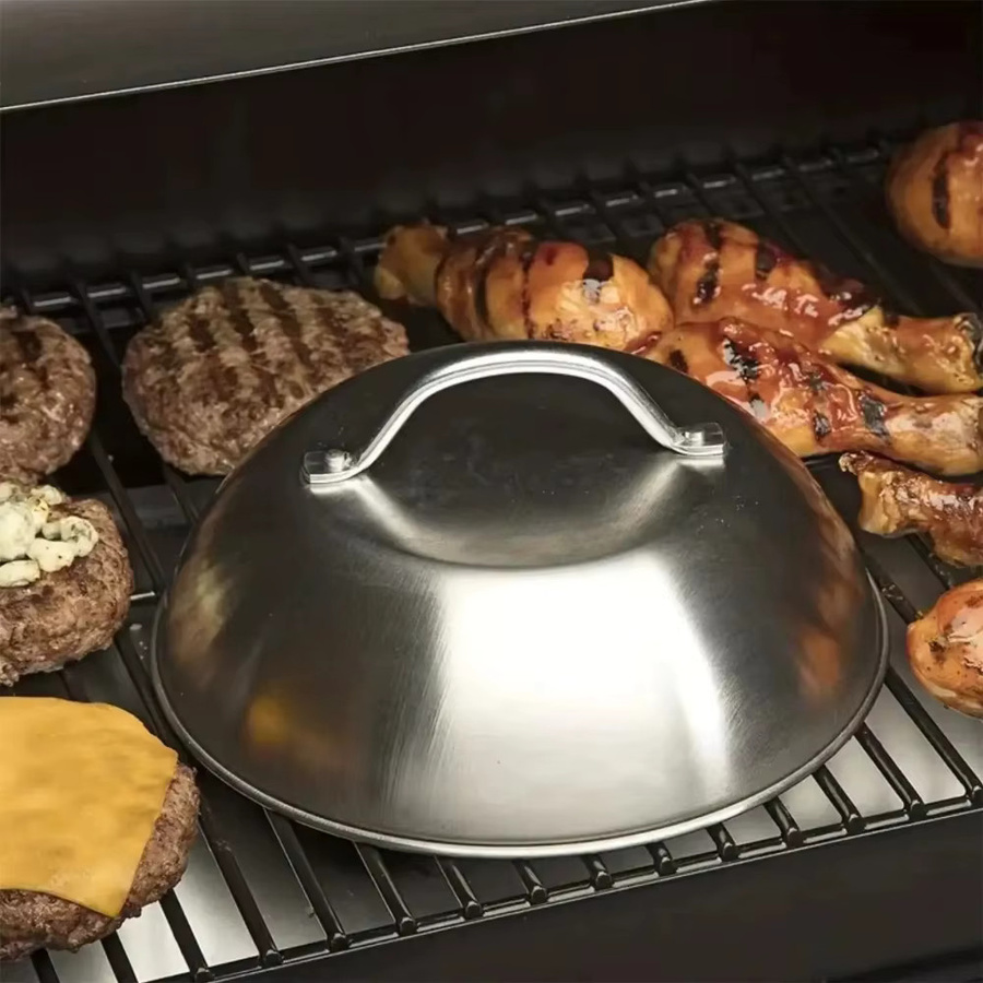 FEB.WIND Edelstahl Topfdeckel in Silber, runde Pfannenabdeckung zum Schmelzen von Käse für Küche und Camping - Bild 4
