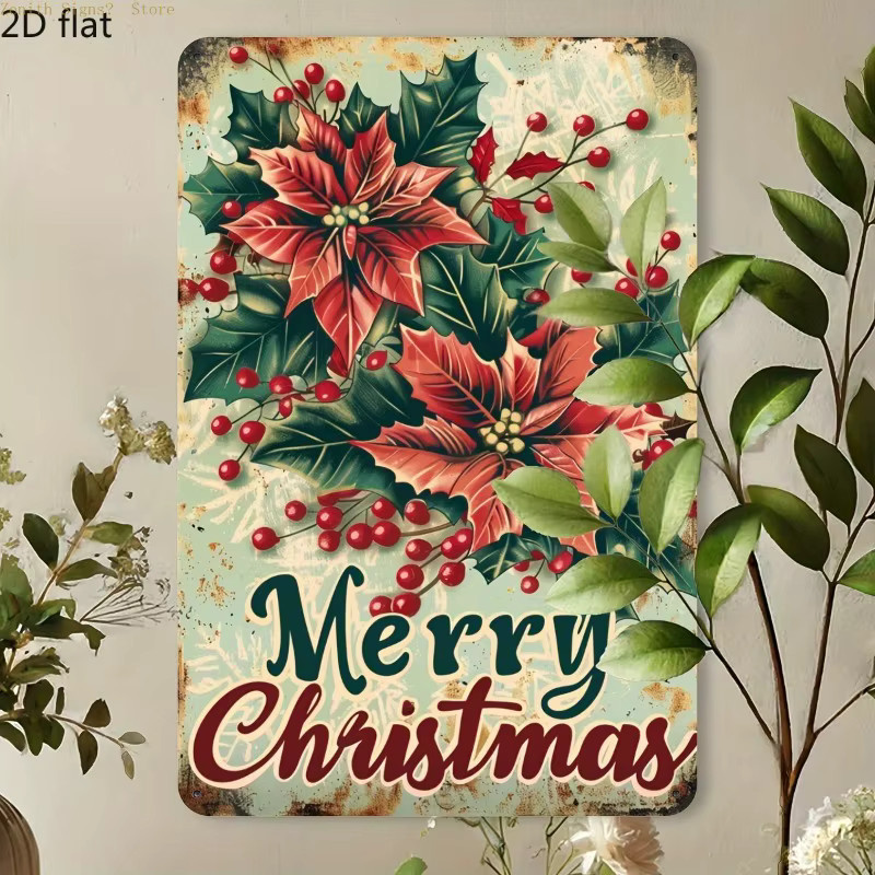Potdemiel 2D-Wandkunstschild aus Metall im floralen Retro-Stil, Mehrfarbig, B/H: 30 x 30 cm - Bild 3