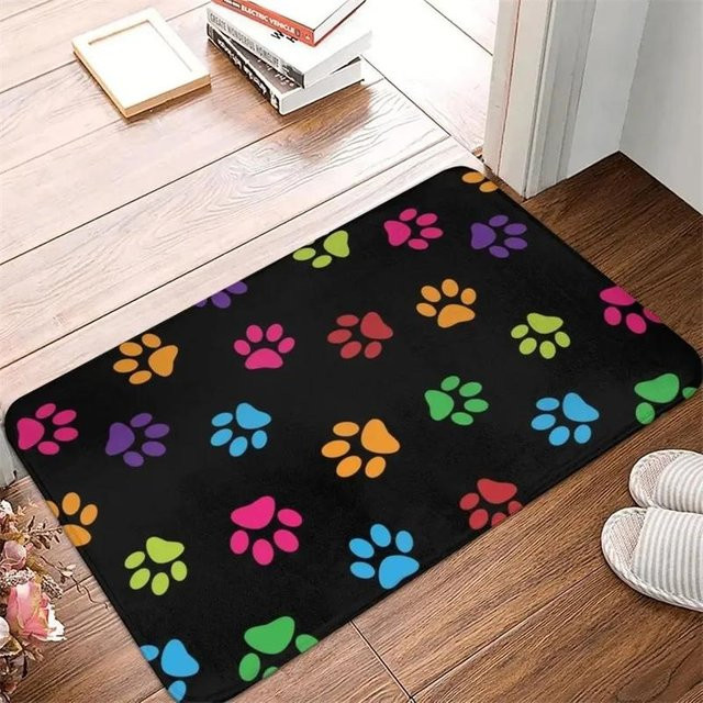 Karpetti Fußmatte mit buntem Hunde Pfotenabdruck LIEBE, rutschfest und maschinenwaschbar, B/B: 50 x 30 cm - Bild 1