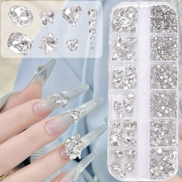 MAFANAILS Nagelkunst-Strasssteine, klar, glänzend, Unisex - Bild 1