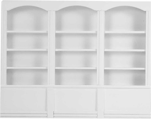 kbxlife Mini-Bücherregal Vitrine Bücherschrank, Puppenhaus-Zubehör, Weiß - Bild 1