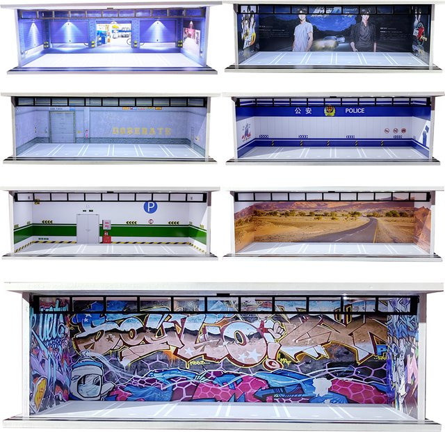 meiduoxing Parkgaragen-Diorama-Set, Modellauto, Maßstab 1:64 - Bild 1