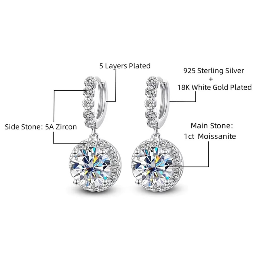 Joyce jelly Ohrringe, 925 Silber, Moissanite, Bunt, Damen - Bild 2